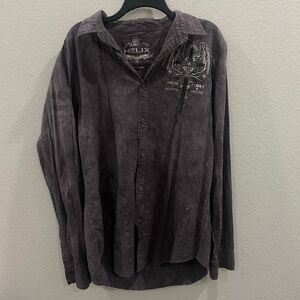 Y2k Helix Long Sleeve Button Up Size Xl